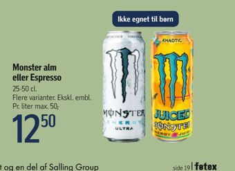 Føtex Monster energidrik tilbud