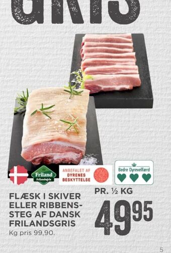 MENY Friland frilandsgris ribbensteg tilbud