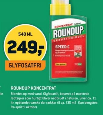 XL-BYG Roundup ukrudtsmiddel tilbud
