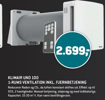 XL-BYG Klimair ventilator tilbud