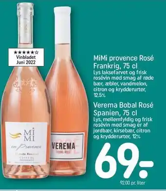REMA 1000 Mimi provence rosé el. verema bobal rosé tilbud