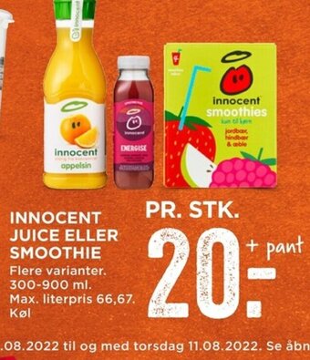 MENY Innocent Juice Eller Smoothie tilbud