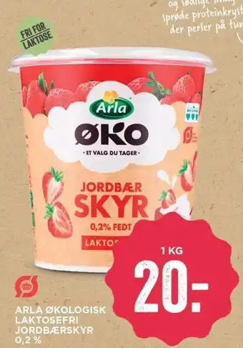 MENY Arla øko laktosefri jordbærskyr tilbud