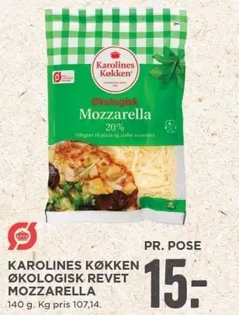MENY Karolines køkken økologisk revet mozzarella tilbud