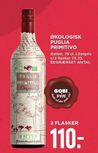 MENY Økologisk puglia primitivo tilbud