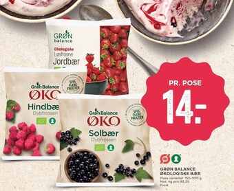 MENY Grøn balance økologiske bær tilbud