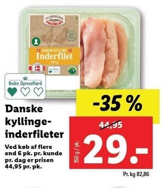 Lidl Dansk kyllingeinderfilet tilbud