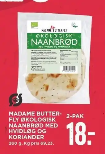 Madame butterfly økologisk naanbrød m. hvidløg og koriander