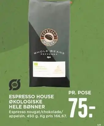 Espresso house økologiske hele bønner