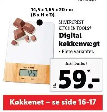 Lidl Digital køkkenvægt inkl. batteri tilbud