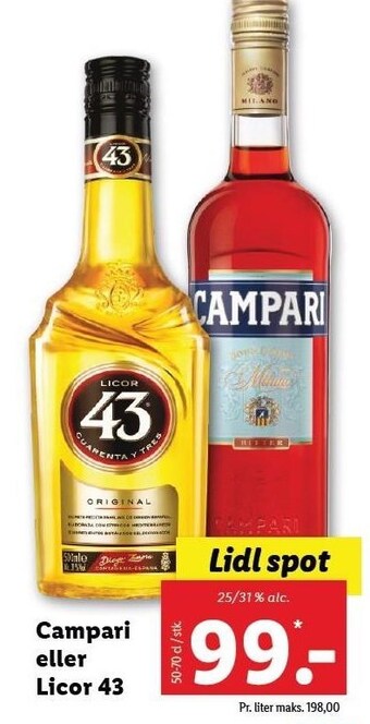 Lidl Campari el. licor 43 tilbud