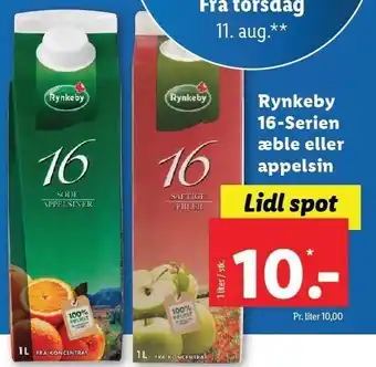 Lidl Rynkeby 16-serien el. æble el. appelsin tilbud