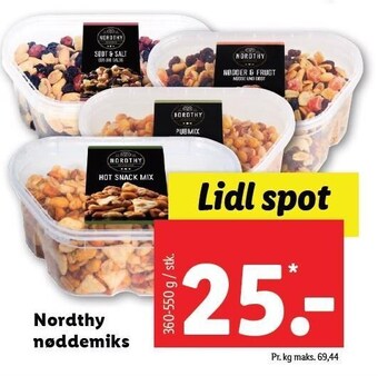 Lidl Nordthy nøddemiks tilbud