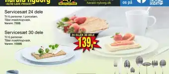 Harald Nyborg Servicesæt 24 dele + servicesæt 30 dele tilbud