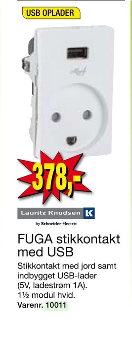 Harald Nyborg Fuga stikkontakt med usb tilbud