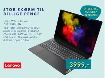 Tjdata Lenovo v15 g2 notebook tilbud