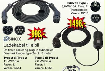 Harald Nyborg Sinox ladekabel elbil tilbud