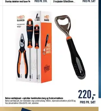 Johannes Fog Bahco værktøjssæt + oplukker kombinationstang og 2x skruetrækkere tilbud