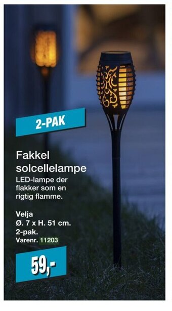 Harald Nyborg Fakkel solcellelampe tilbud