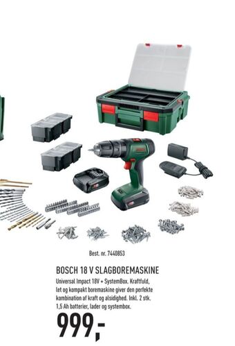 Johannes Fog Grøn slagboremaskine tilbud