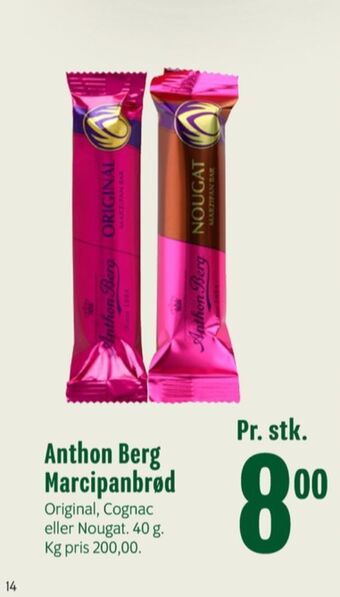 Min Købmand Anthon berg marcipanbrød nougat tilbud