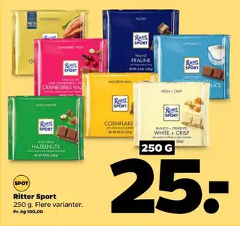 Netto Ritter sport chokoladeplade praline tilbud