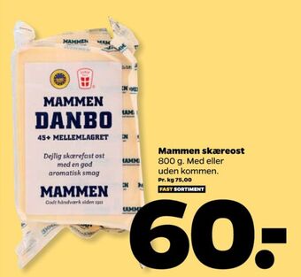 Netto Mammen skæreost danbo mellemlagret 45+ tilbud