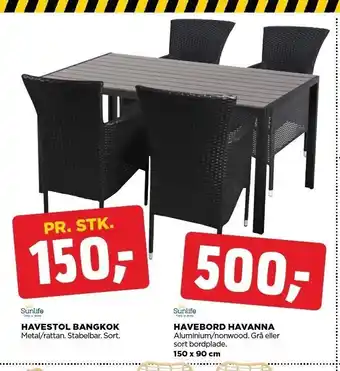 jem & fix Havestol bangkok el. havebord havanna tilbud
