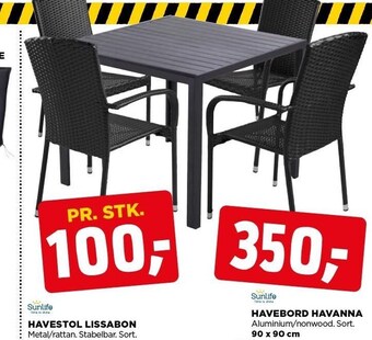 jem & fix Havestol lissabon el. havebord havanna tilbud
