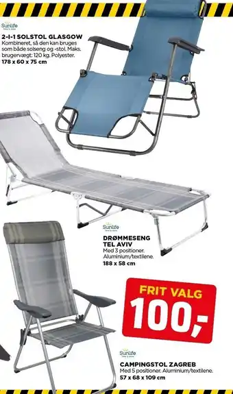 jem & fix 2-i-1 solstol glasgow, drømmeseng tel aviv el. campingstol zagreb tilbud