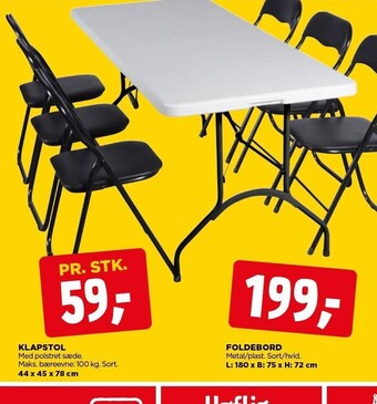 jem & fix Klapstol el. foldebord tilbud