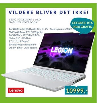 CBC Lenovo legion 5 pro gaming notebook tilbud