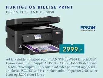 CBC Epson ecotank et-3850 tilbud