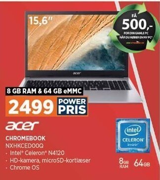 Power Acer chromebook tilbud
