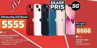 Power Iphone 13 mini 128gb el. 258gb tilbud