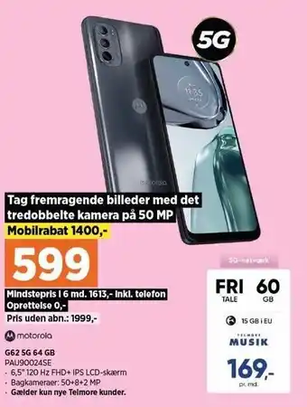Power Motorola g62 5g 64gb tilbud
