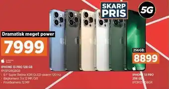 Power Iphone 13 pro 128gb el. 258gb tilbud