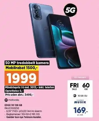 Power Motorola edge 30 128gb tilbud