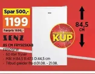 Power Zenz fryseskab tilbud