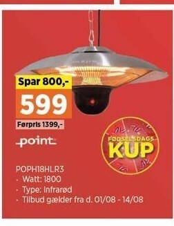 Power Point varmelampe tilbud