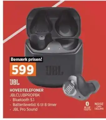 Power Hovedtelefoner JBLCLUBPROPBK tilbud