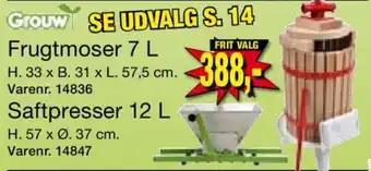 Frugtmoser 7 L/ Saftpresser 12 L