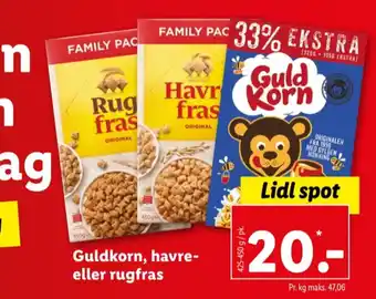 Lidl Guldkorn morgenmadsprodukt tilbud