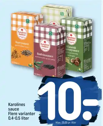 REMA 1000 Karolines sauce flydende tilbud