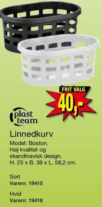 Harald Nyborg Plast team Linnedkurv tilbud