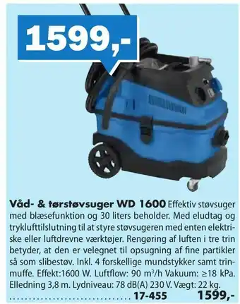 Våd- & tørstøvsuger WD 1600