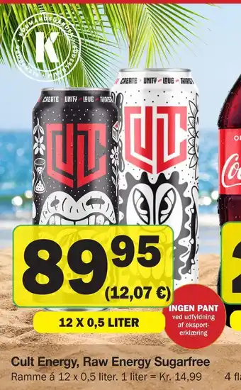 Cult energy, raw energy sugarfree