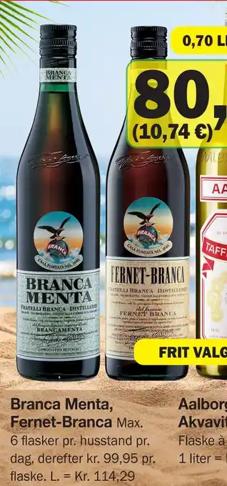 Købmandsgården Branca menta, fernet-branca tilbud
