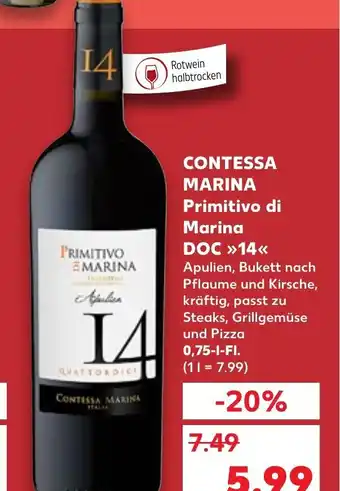 Kaufland Contessa Marina Primitivo di Marina DOC tilbud