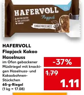 Kaufland DE Hafervoll Flapjack Kakao Haselnuss tilbud